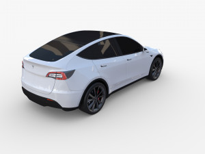 tesla model y white 3Dモデル