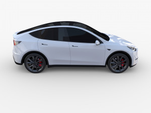 tesla model y white 3Dモデル