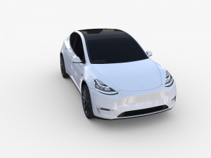 tesla model y white 3Dモデル
