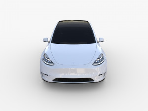 tesla model y white 3Dモデル