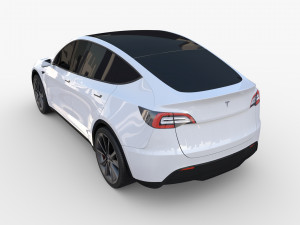 tesla model y white 3Dモデル