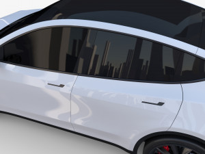 tesla model y white 3Dモデル