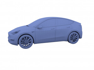 tesla model y white 3Dモデル
