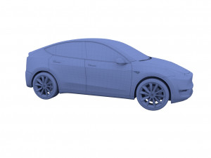 tesla model y white 3Dモデル