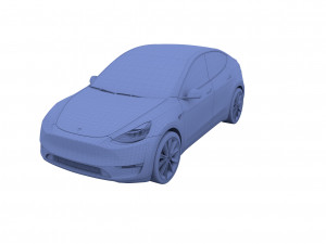 tesla model y white 3Dモデル