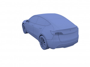 tesla model y white 3Dモデル