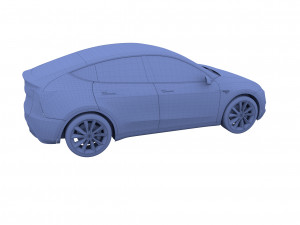 tesla model y white 3Dモデル