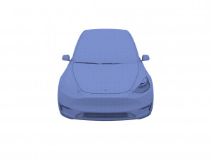 tesla model y white 3Dモデル