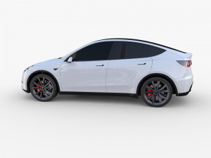 tesla model y white 3Dモデル