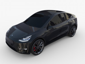 tesla model y black 3D मॉडल