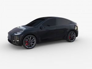tesla model y black Modello 3D