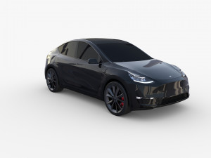 tesla model y black Modello 3D