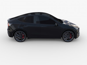 tesla model y black Modello 3D