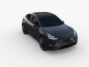 tesla model y black Modello 3D
