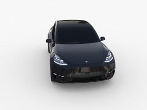 tesla model y black Modello 3D