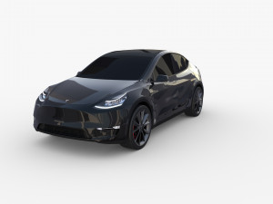 tesla model y black Modello 3D