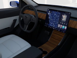 tesla model y blue with interior 3D Model