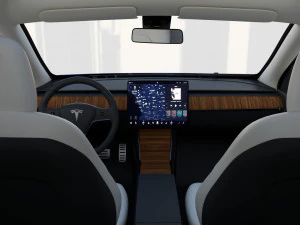 tesla model y blue with interior 3D Model