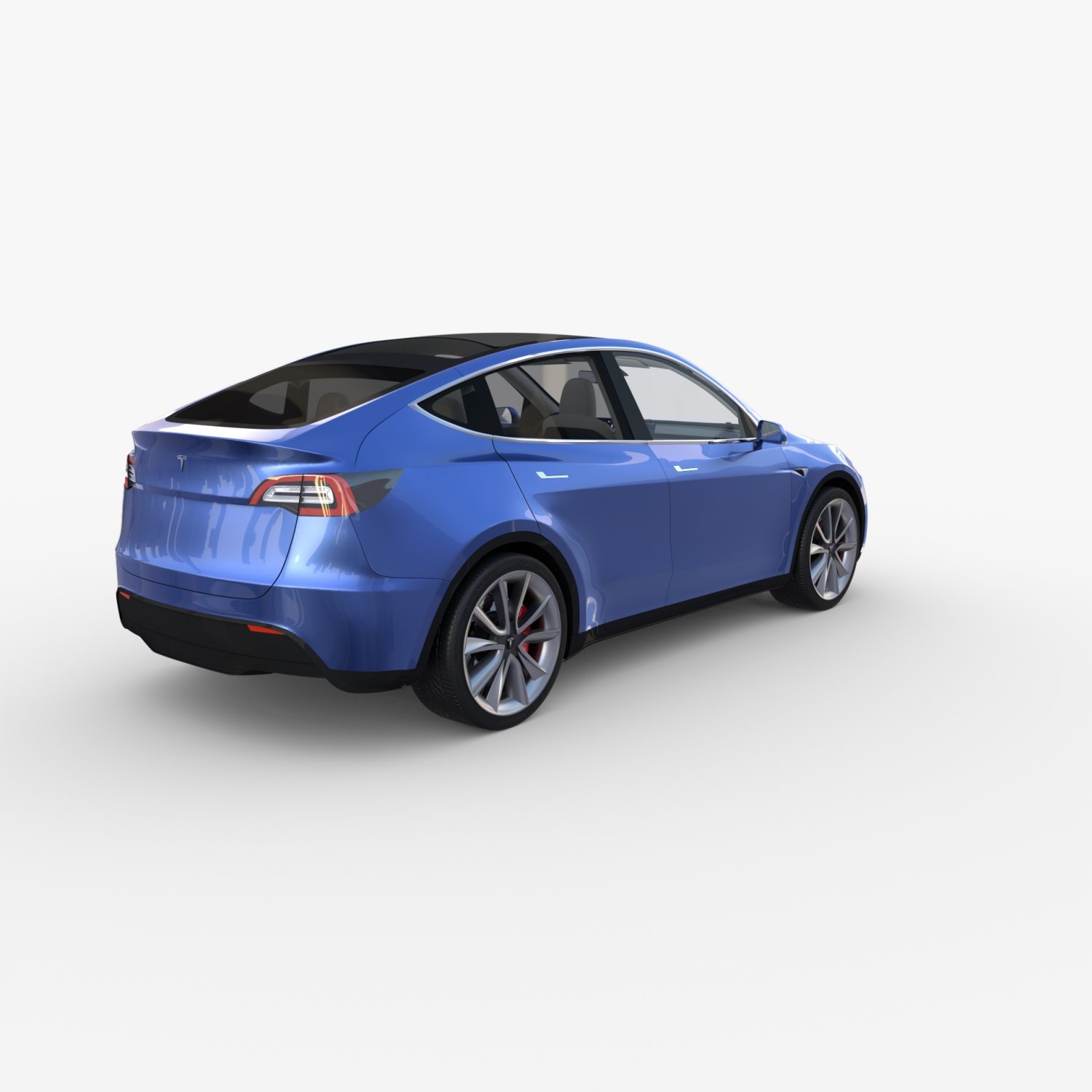 Tesla Model Y Blue with interior 3D Model in Sedan 3DExport
