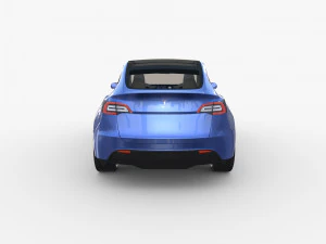 tesla model y blue with interior 3D Model