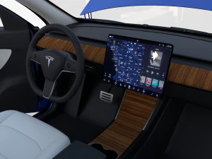 tesla model y blue with interior 3D Model