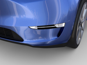 tesla model y blue with interior 3D Model