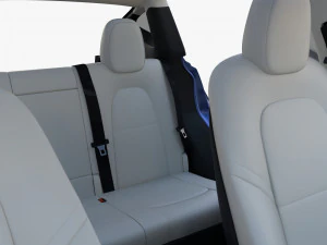 tesla model y blue with interior 3D Model