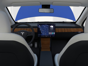 tesla model y blue with interior 3D Model