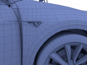 tesla model y blue with interior 3D Model