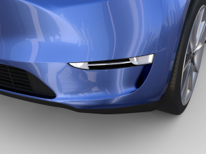 tesla model y awd blue with interior and chassis 3D मॉडल