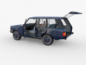 range rover classic with interior rhd 3D Model