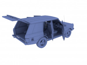 range rover classic with interior rhd 3D Model