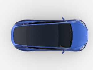 tesla model y awd blue with chassis Modello 3D
