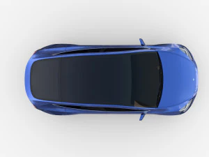 tesla model y awd blue with chassis 3D Model