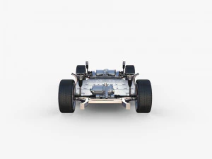 tesla model y awd blue with chassis 3D Model