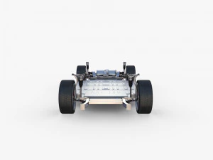 tesla model y rwd blue with chassis 3D Model