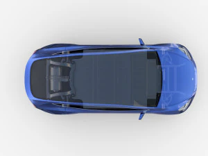 tesla model y rwd blue with chassis 3D Model