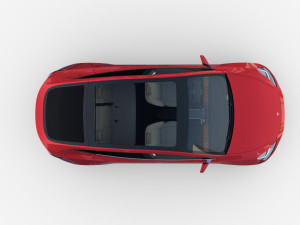 tesla model y red with interior 3D Model
