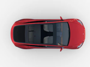 tesla model y red with interior 3D Model