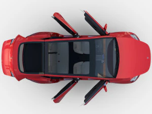 tesla model y red with interior 3D Model