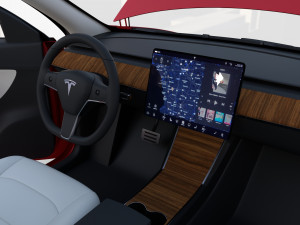tesla model y red with interior 3D Model