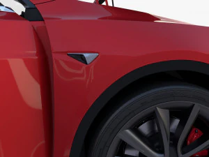 tesla model y red with interior 3D Model