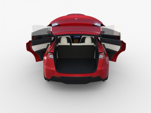 tesla model y red with interior 3D Model