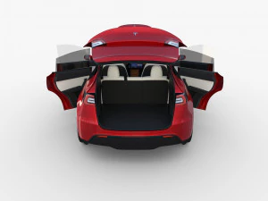 tesla model y red with interior 3D Model