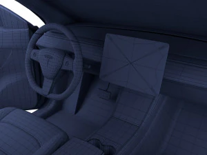 tesla model y awd red with interior and chassis 3D Model
