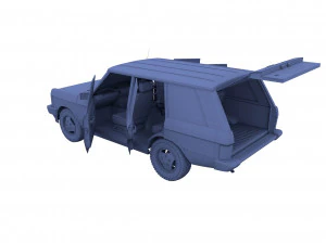 range rover classic with interior rhd v2 3D Model