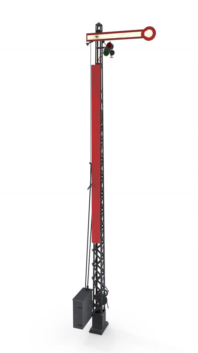 железнодорожный семафор 2 3D Модель .c4d .max .obj .3ds .fbx .stl .blend 