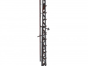 railway semaphore 2 weathered 3D Model