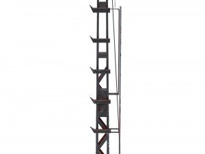 railway semaphore 2 weathered 3D Model