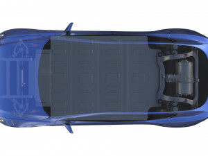 tesla model s 2016 blue with chassis Model 3D